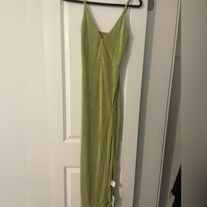 Commense Green Slit Dress